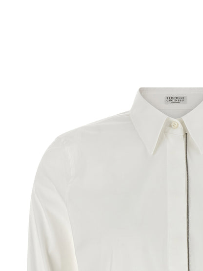 Brunello Cucinelli Shiny Trim Shirt White
