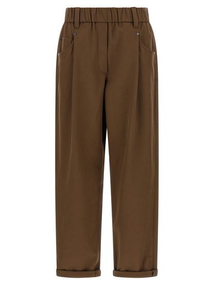 Brunello Cucinelli Baggy Pull-on Pants Brown
