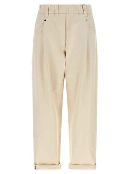 Brunello Cucinelli Baggy Pull-on Pants Beige