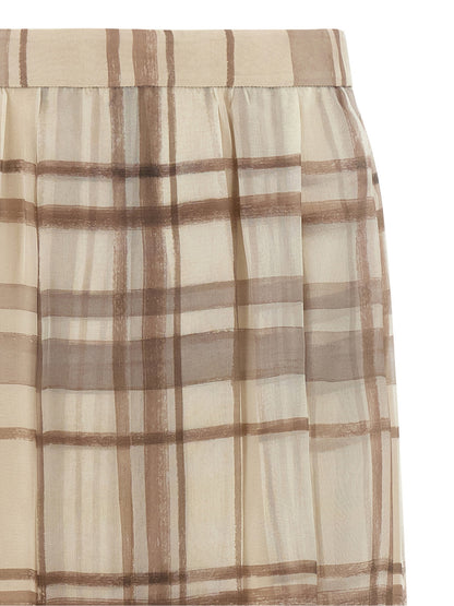 Brunello Cucinelli Organza Skirt Beige