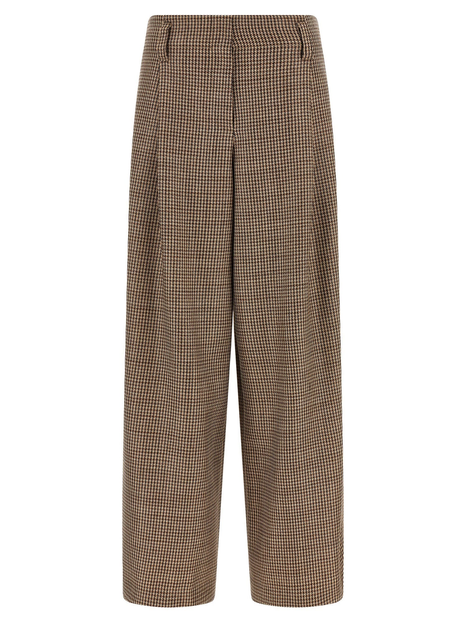 Brunello Cucinelli Prince Of Wales Lamé Pants Brown