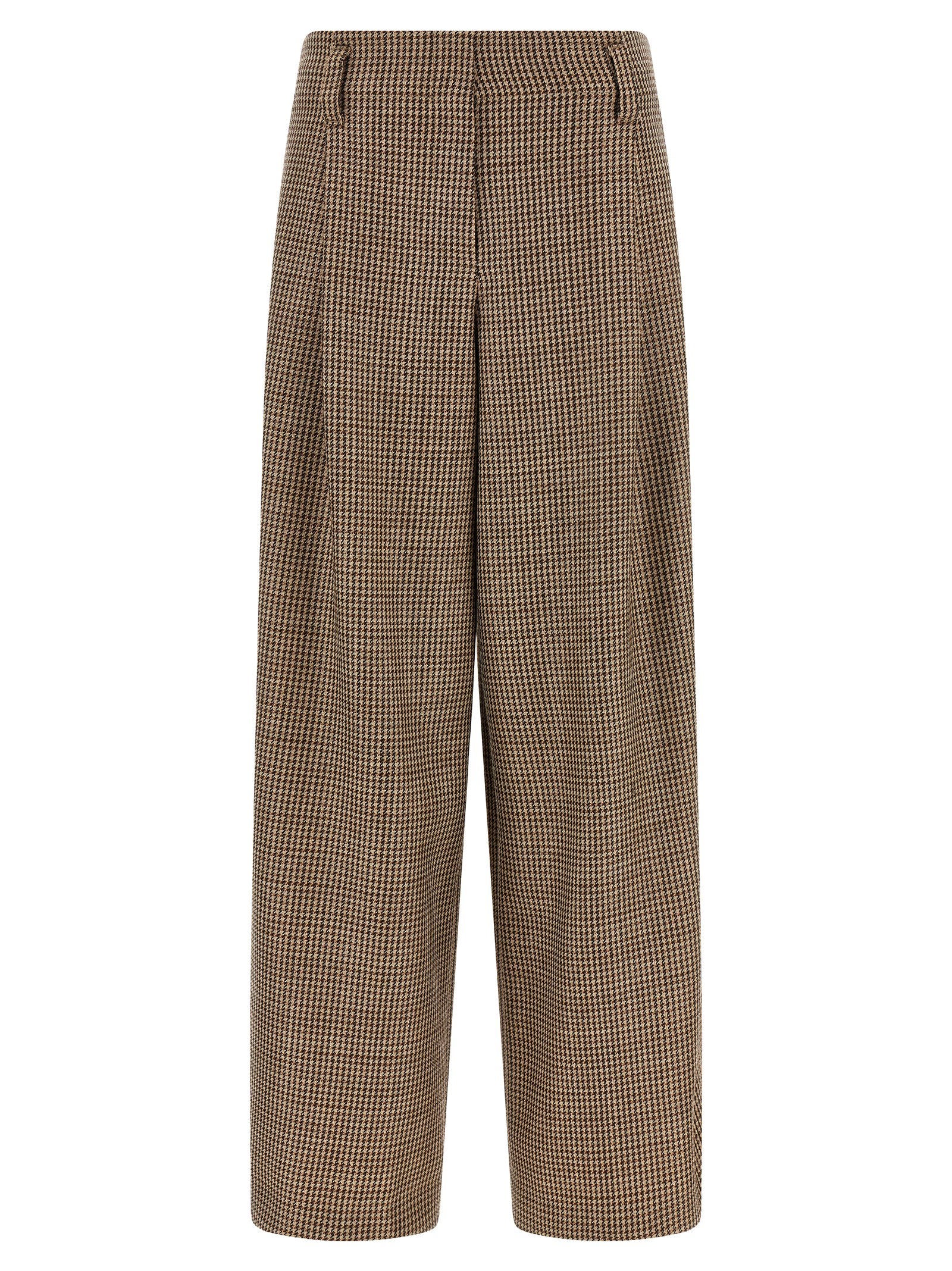 Brunello Cucinelli Prince Of Wales Lamé Pants Brown