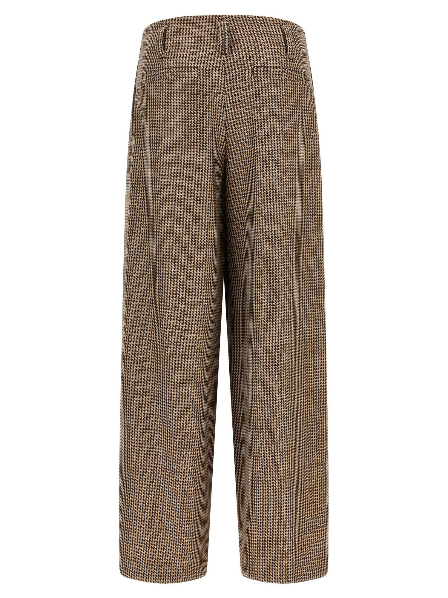 Brunello Cucinelli Prince Of Wales Lamé Pants Brown