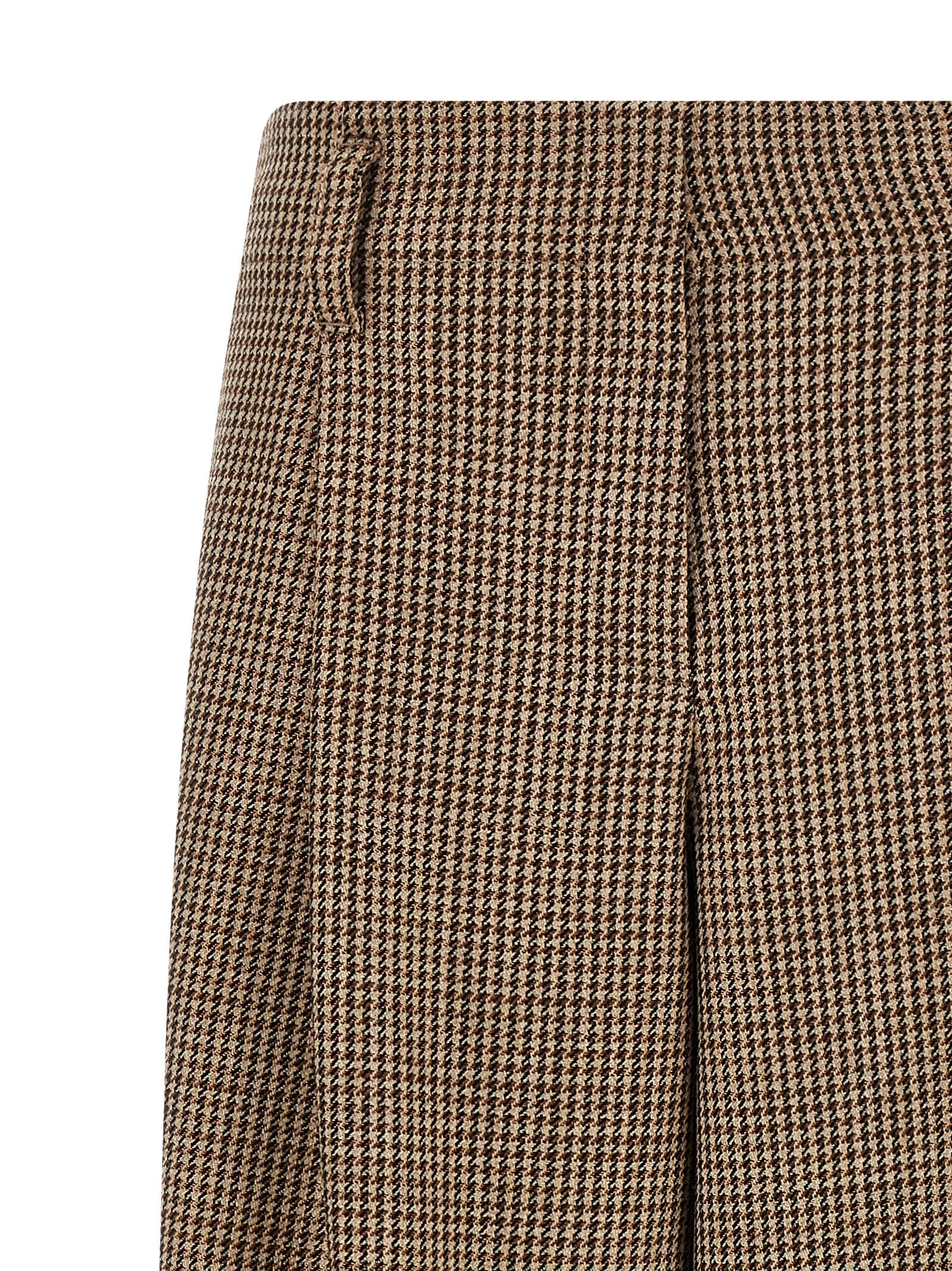 Brunello Cucinelli Prince Of Wales Lamé Pants Brown