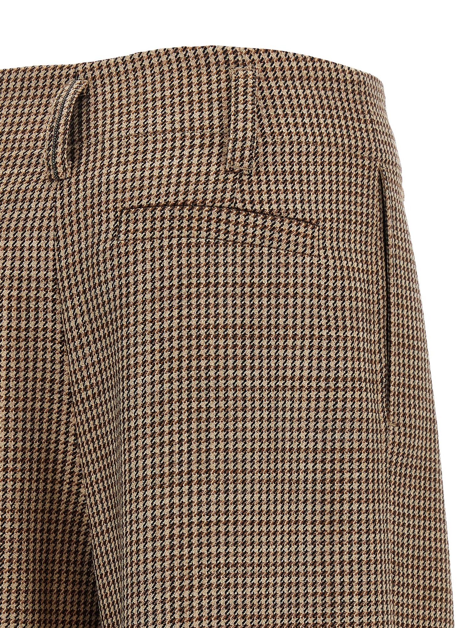 Brunello Cucinelli Prince Of Wales Lamé Pants Brown