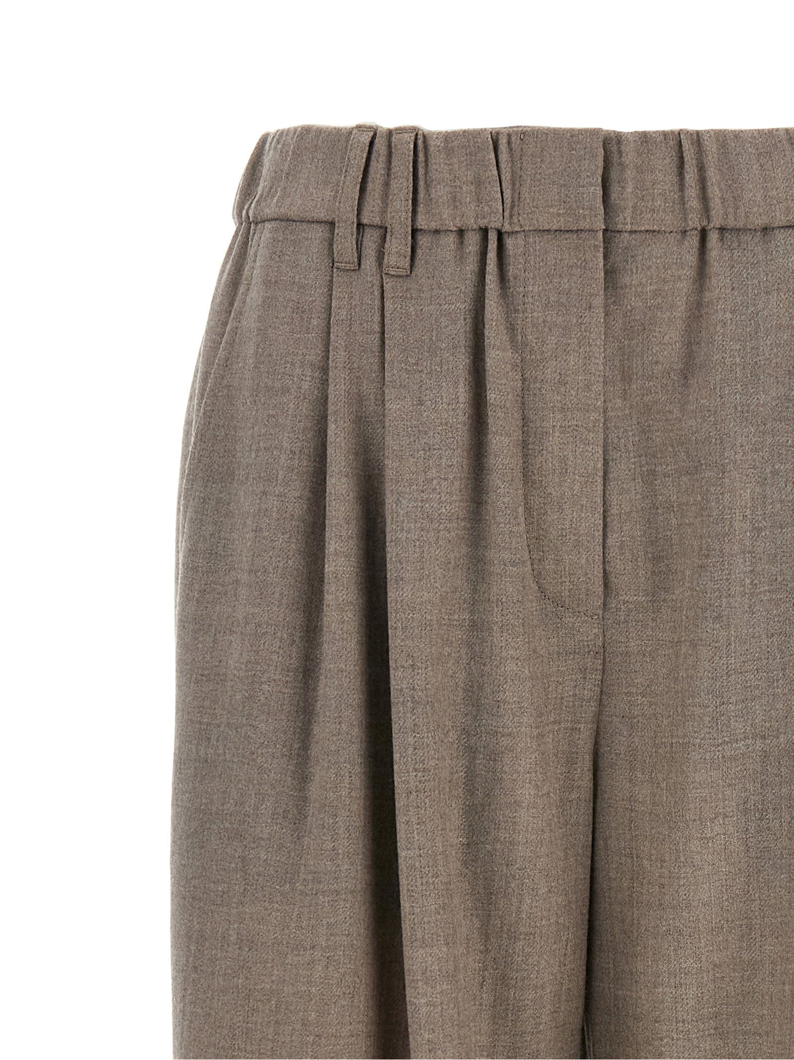 Brunello Cucinelli Light Pants With Pleats White