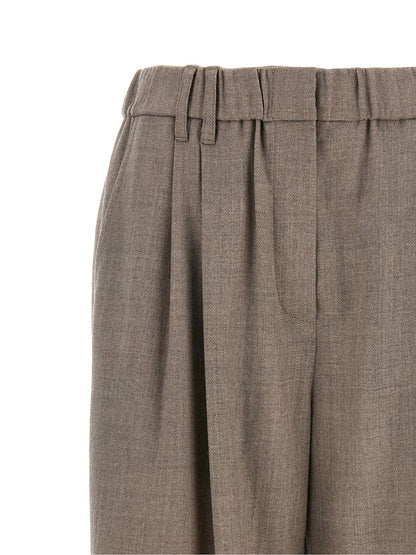 Brunello Cucinelli Light Pants With Pleats White