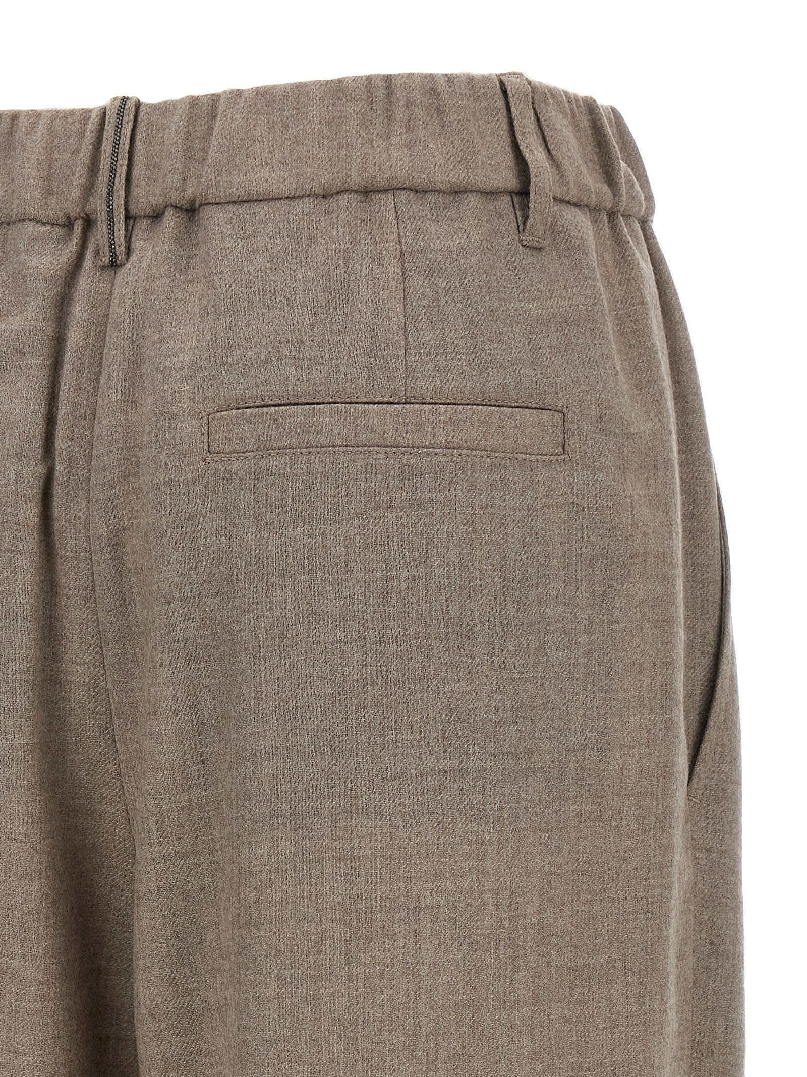 Brunello Cucinelli Light Pants With Pleats White
