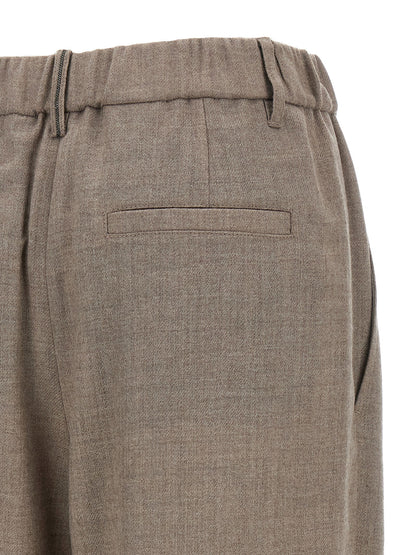 Brunello Cucinelli Light Pants With Pleats White