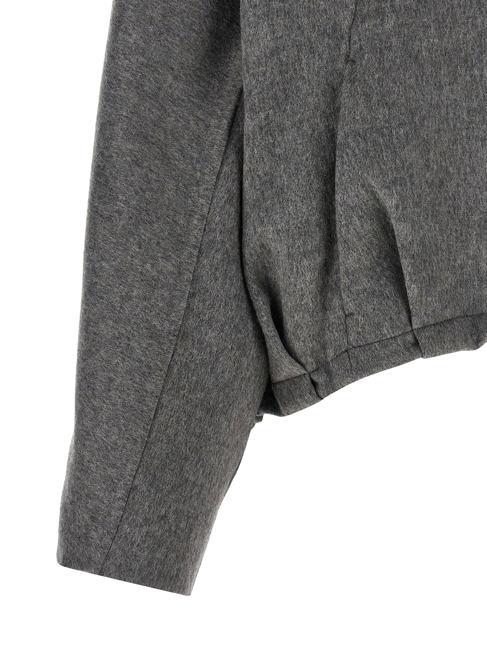 Brunello Cucinelli Shiny Zipper Pull Jacket Gray