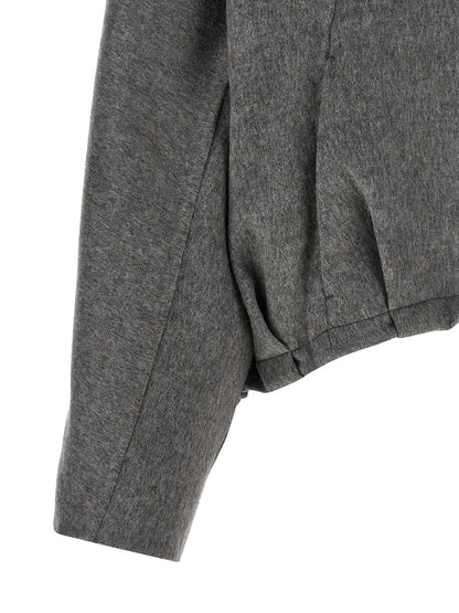 Brunello Cucinelli Shiny Zipper Pull Jacket Gray