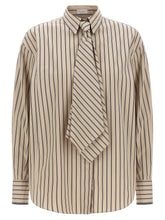 Brunello Cucinelli Shirt With Tie Beige