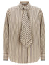 Brunello Cucinelli Shirt With Tie Beige