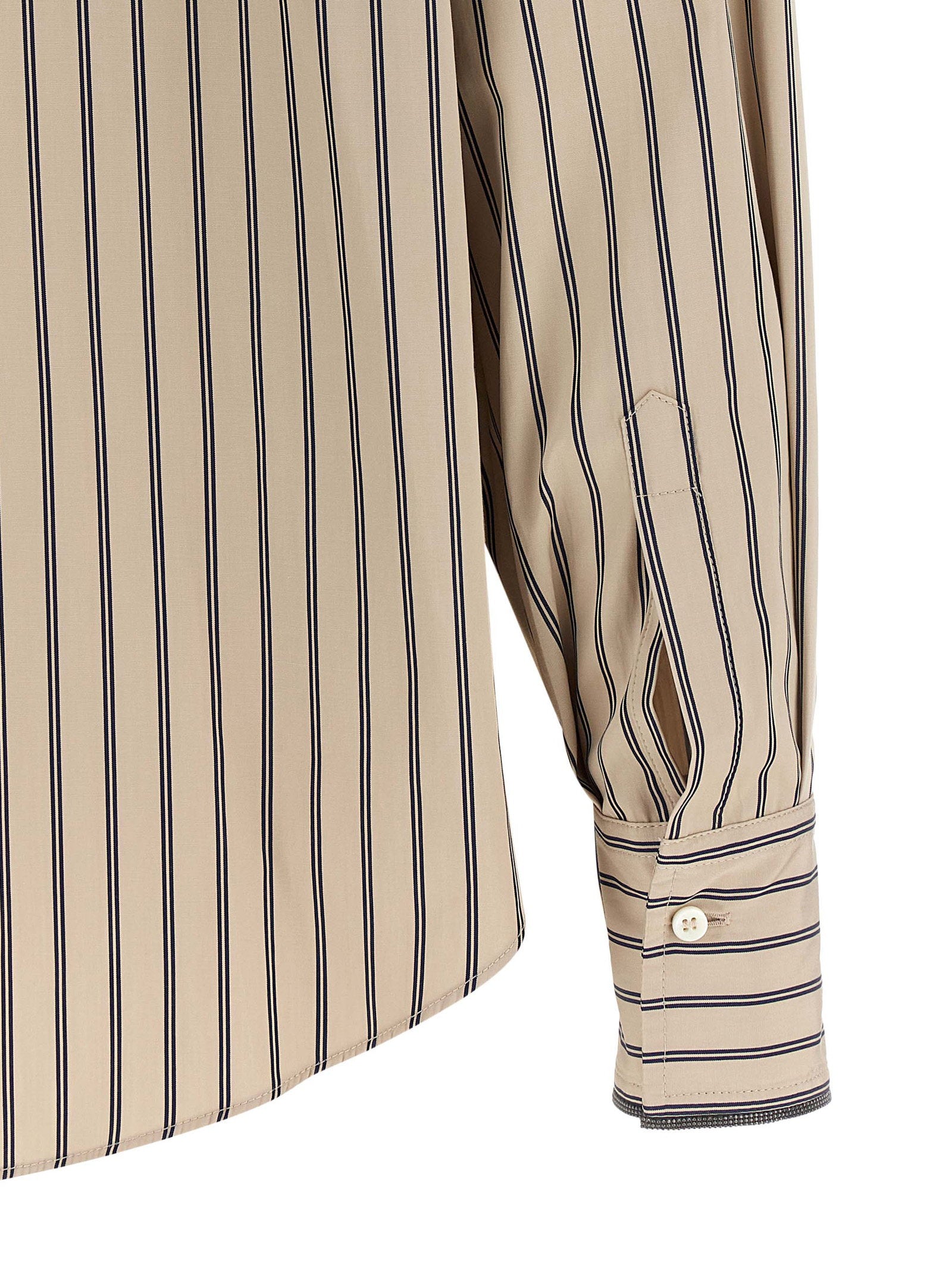 Brunello Cucinelli Shirt With Tie Beige