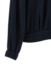 Brunello Cucinelli Shiny Zipper Pull Sweatshirt Blue