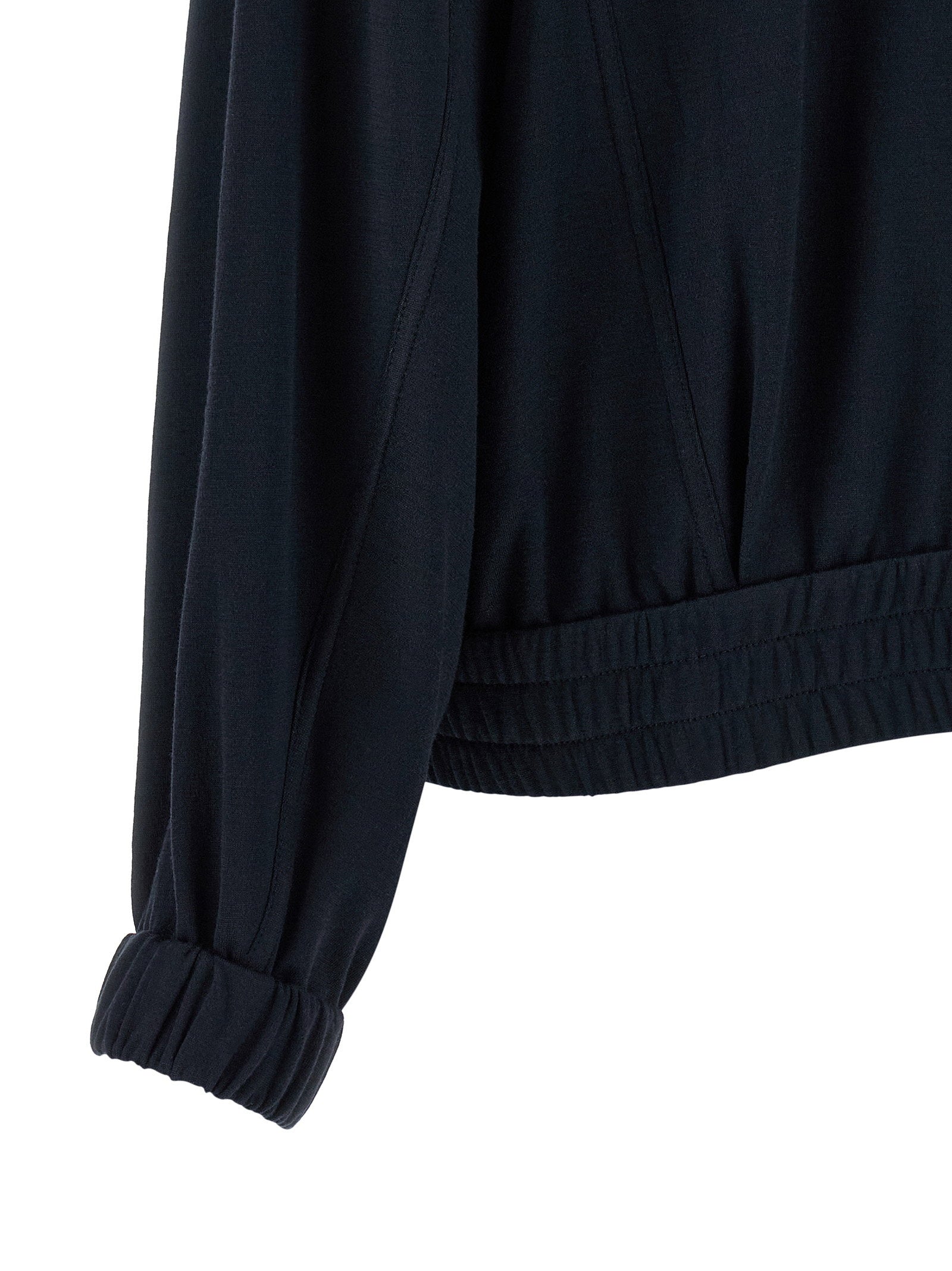 Brunello Cucinelli Shiny Zipper Pull Sweatshirt Blue