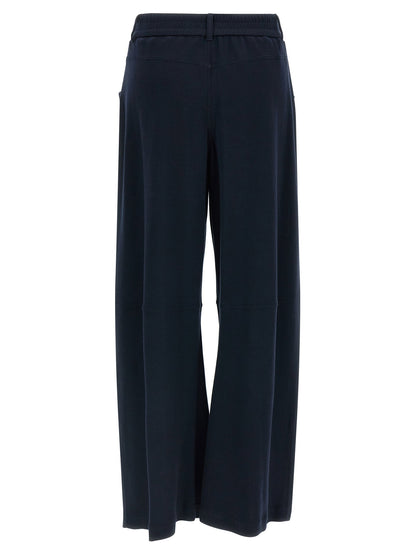 Brunello Cucinelli Cotton Silk Pants Blue