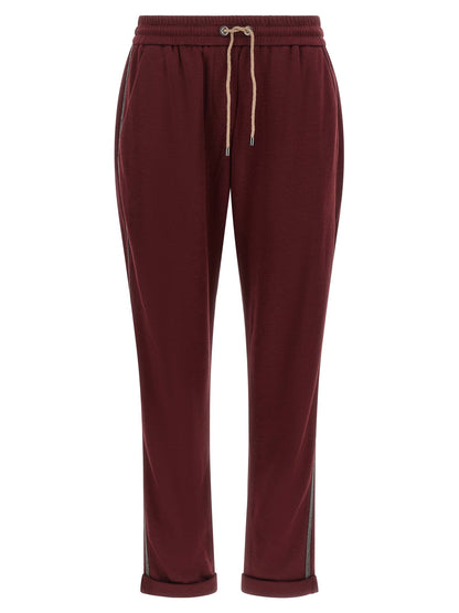 Brunello Cucinelli Track Joggers Bordeaux