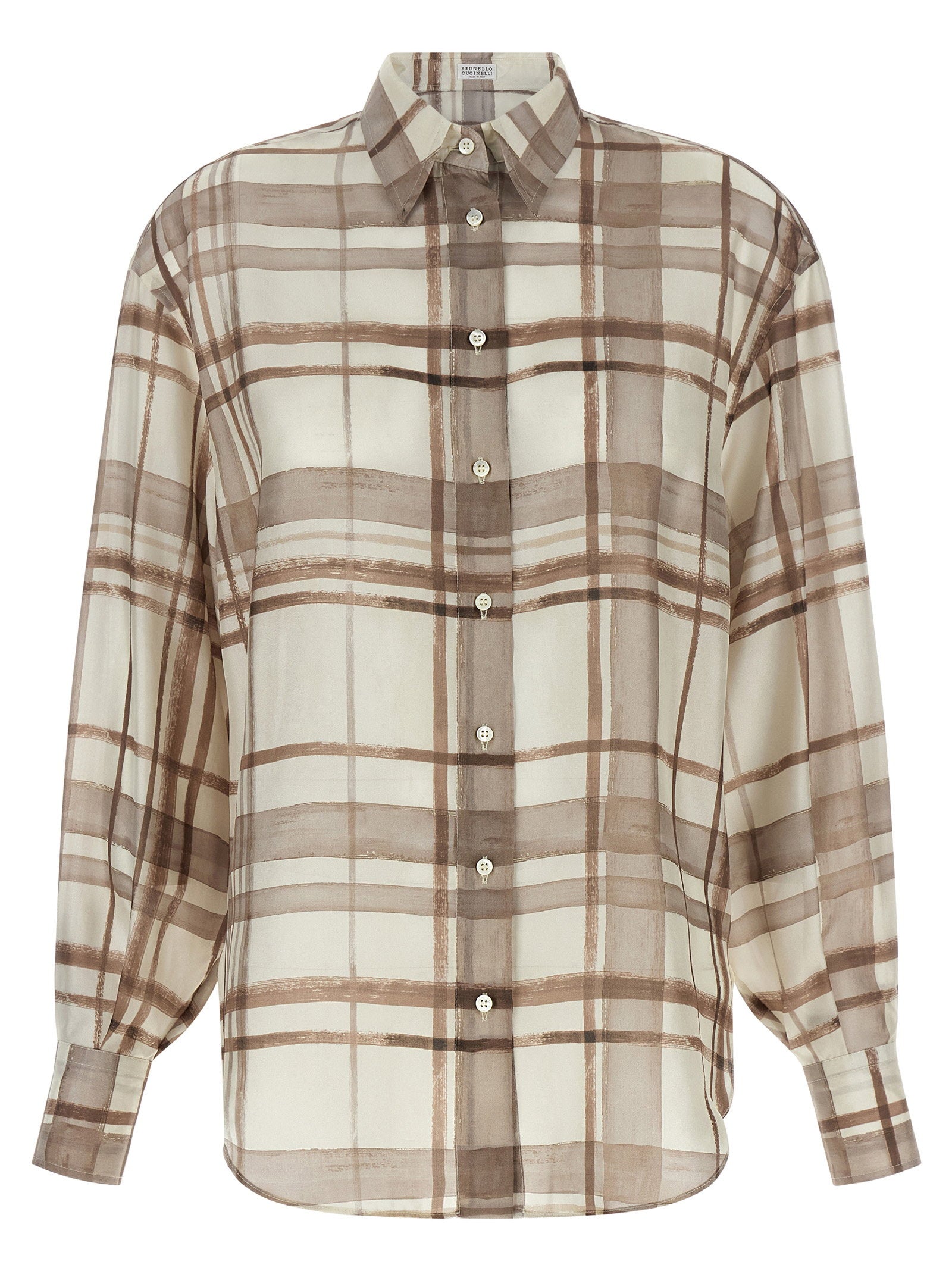 Brunello Cucinelli Silk Shirt Beige