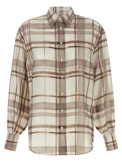 Brunello Cucinelli Silk Shirt Beige