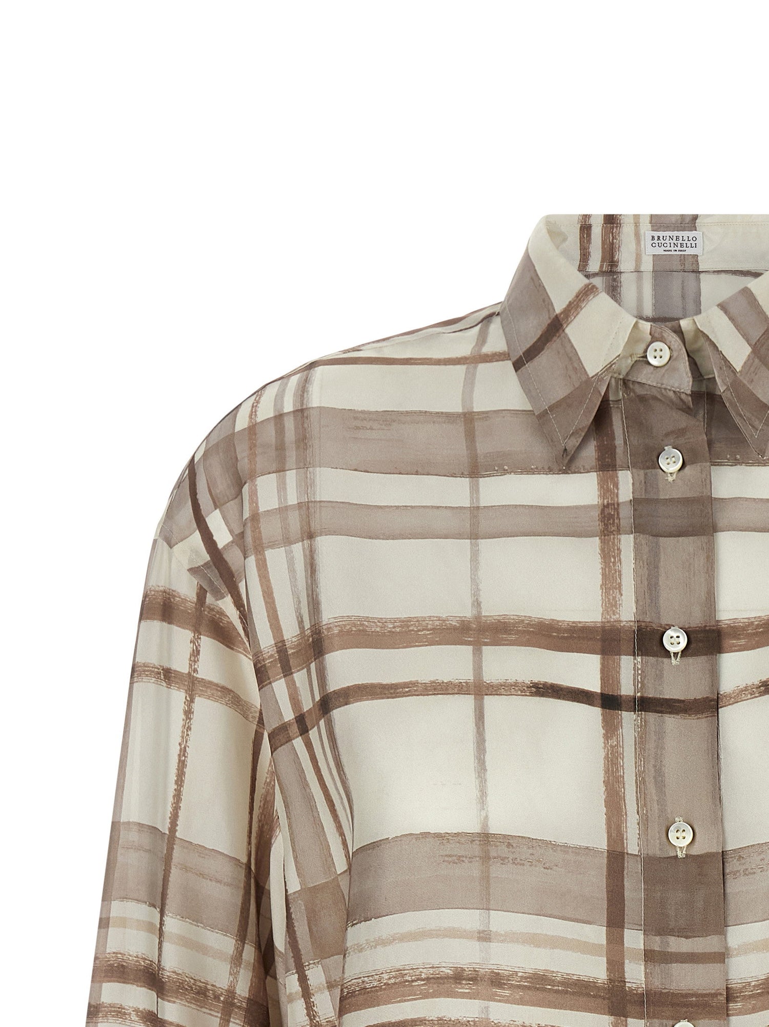 Brunello Cucinelli Silk Shirt Beige
