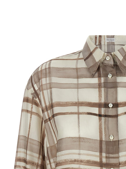 Brunello Cucinelli Silk Shirt Beige