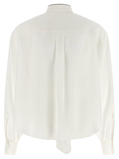 Brunello Cucinelli Shiny Collar Shirt White