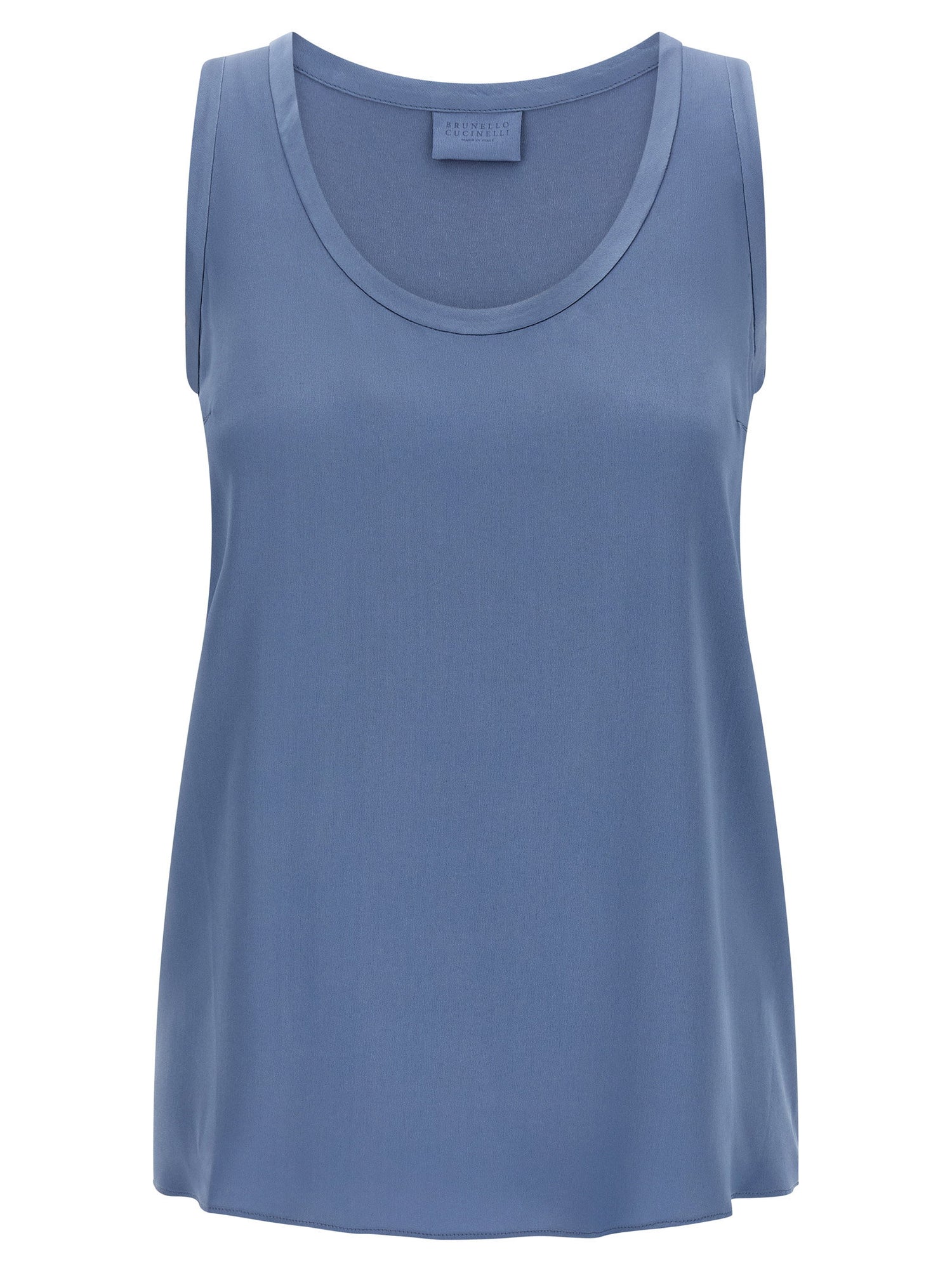 Brunello Cucinelli Satin Top Blue