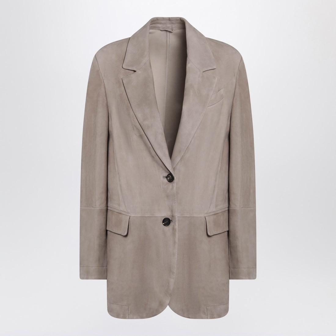 Brunello Cucinelli Light Suede Single-Breasted Blazer Brown