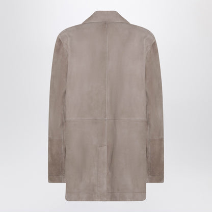Brunello Cucinelli Light Suede Single-Breasted Blazer Brown
