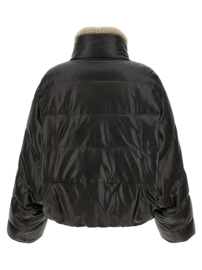 Brunello Cucinelli Padded Leather Jacket Brown