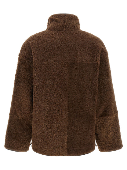 Brunello Cucinelli Fuzzy Reversible Jacket Brown