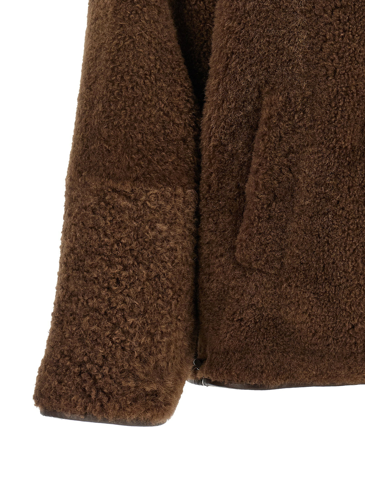 Brunello Cucinelli Fuzzy Reversible Jacket Brown