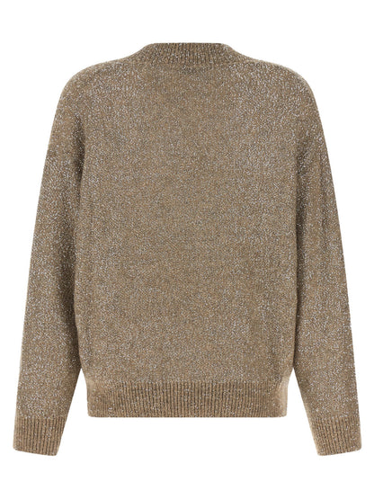 Brunello Cucinelli Dazzling Texture Sweater Beige