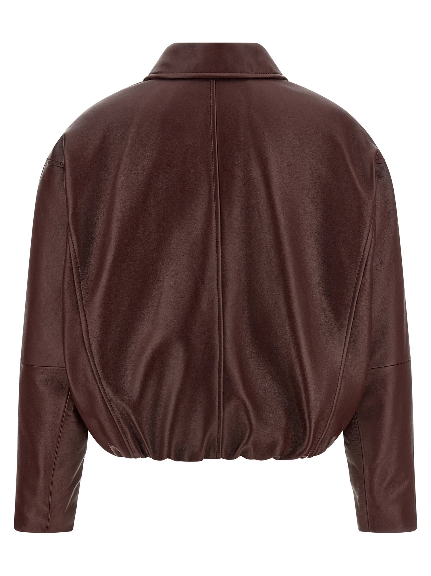 Brunello Cucinelli Nappa Leather Jacket Bordeaux