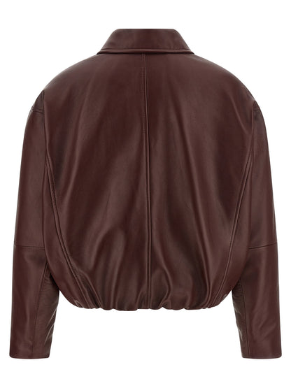 Brunello Cucinelli Nappa Leather Jacket Bordeaux