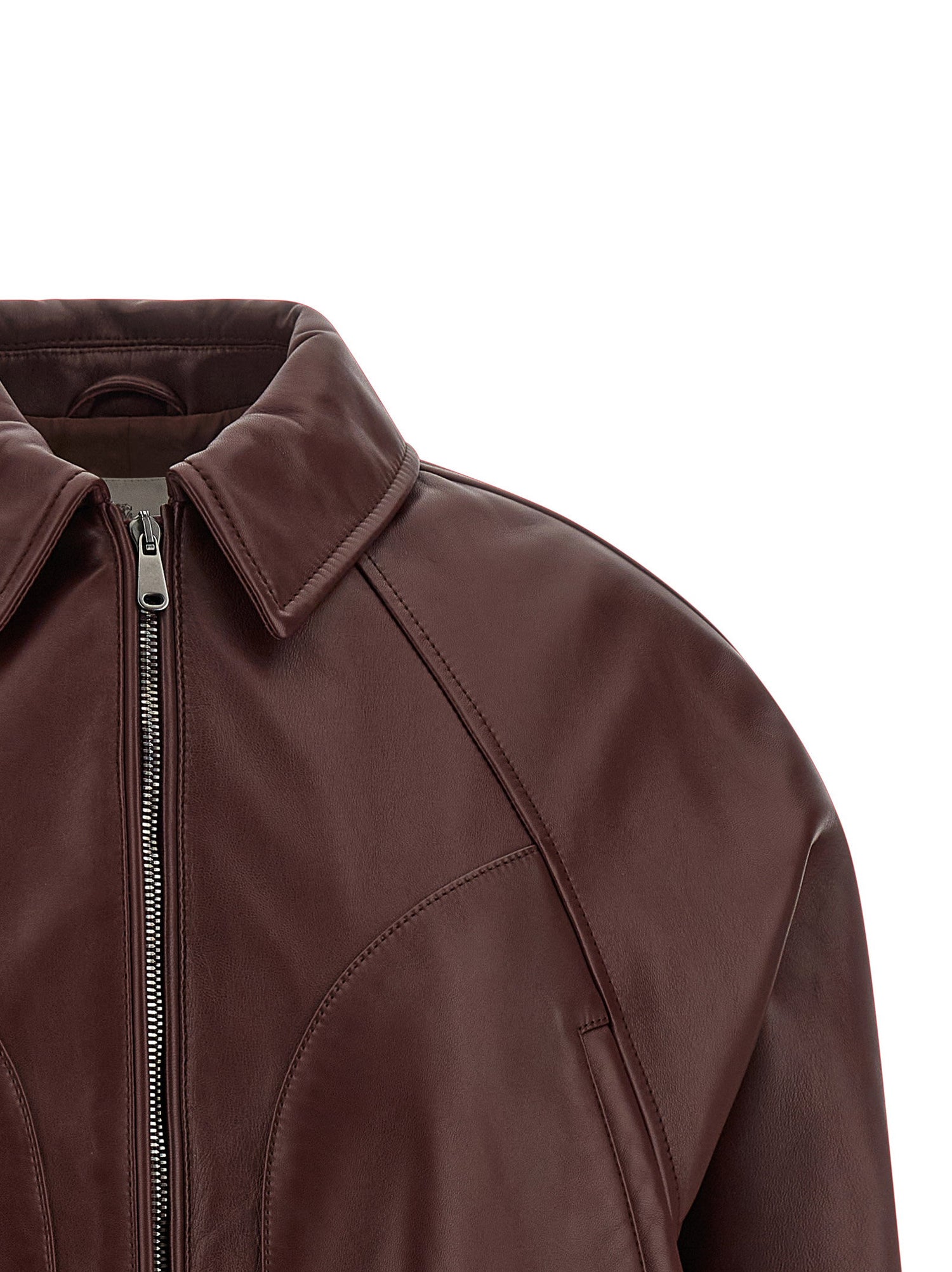 Brunello Cucinelli Nappa Leather Jacket Bordeaux