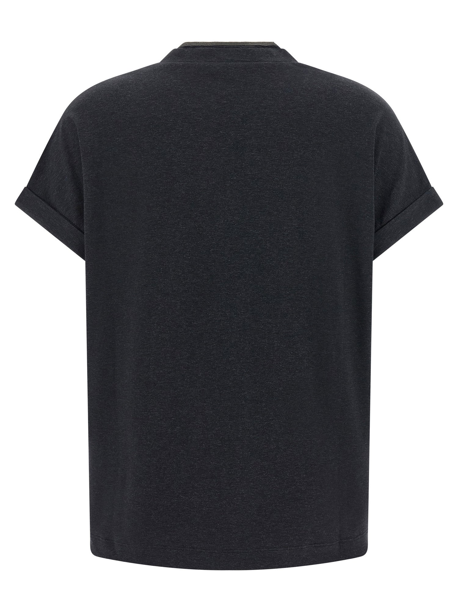 Brunello Cucinelli Shiny Trims T-shirt Gray