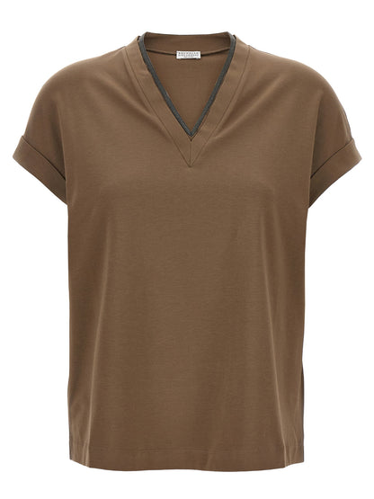 Brunello Cucinelli T-shirt Monile Brown