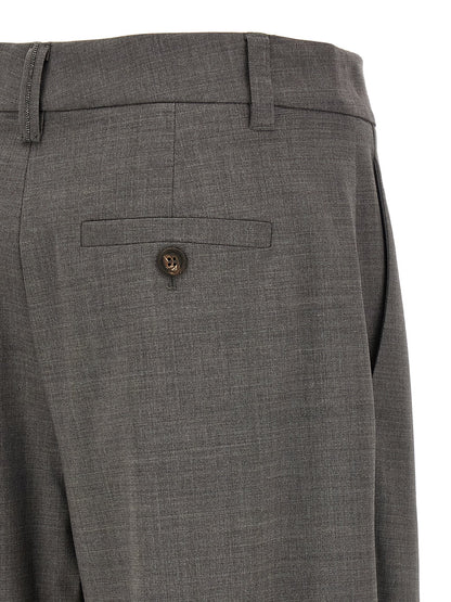Brunello Cucinelli Wide Range Of Trousers Gray