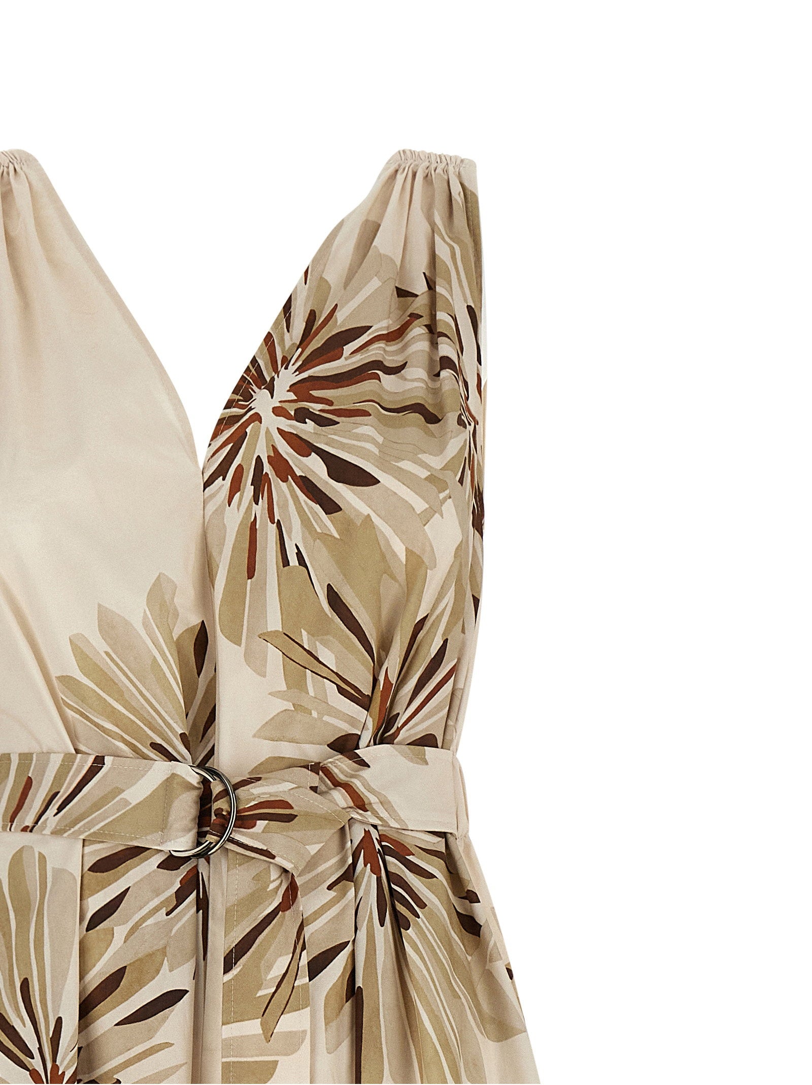 Brunello Cucinelli Bloom Print Dress Beige