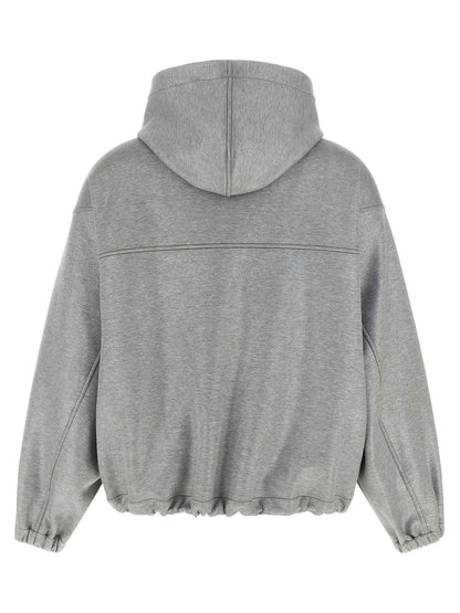 Brunello Cucinelli Shiny Zipper Pull Bomber Jacket Silver
