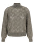 Brunello Cucinelli Dazzling Abstract Leaf Sweater Gray