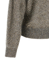 Brunello Cucinelli Dazzling Abstract Leaf Sweater Gray
