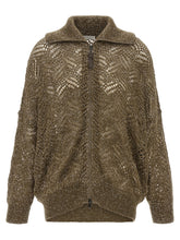 Brunello Cucinelli Dazzling Abstract Leaf Cardigan Brown