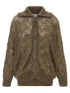 Brunello Cucinelli Dazzling Abstract Leaf Cardigan Brown