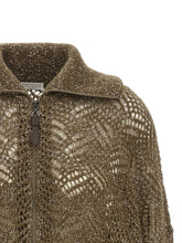 Brunello Cucinelli Dazzling Abstract Leaf Cardigan Brown