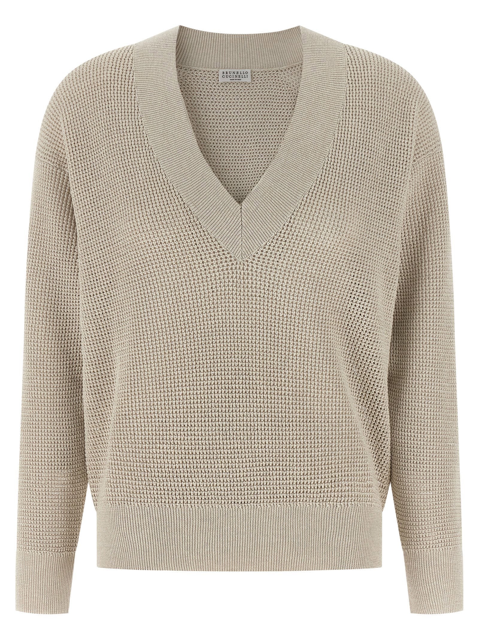 Brunello Cucinelli Openwork Sweater Beige