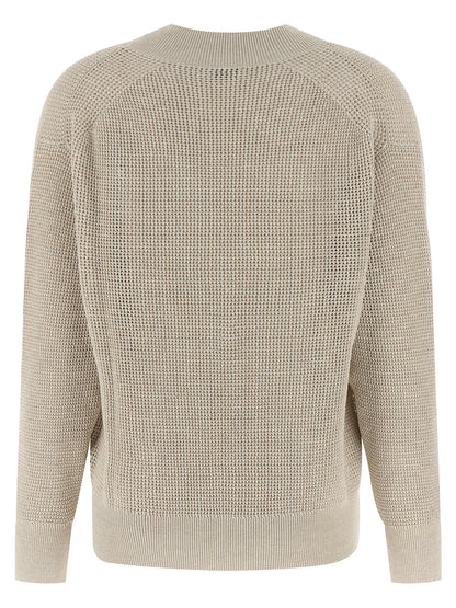 Brunello Cucinelli Openwork Sweater Beige