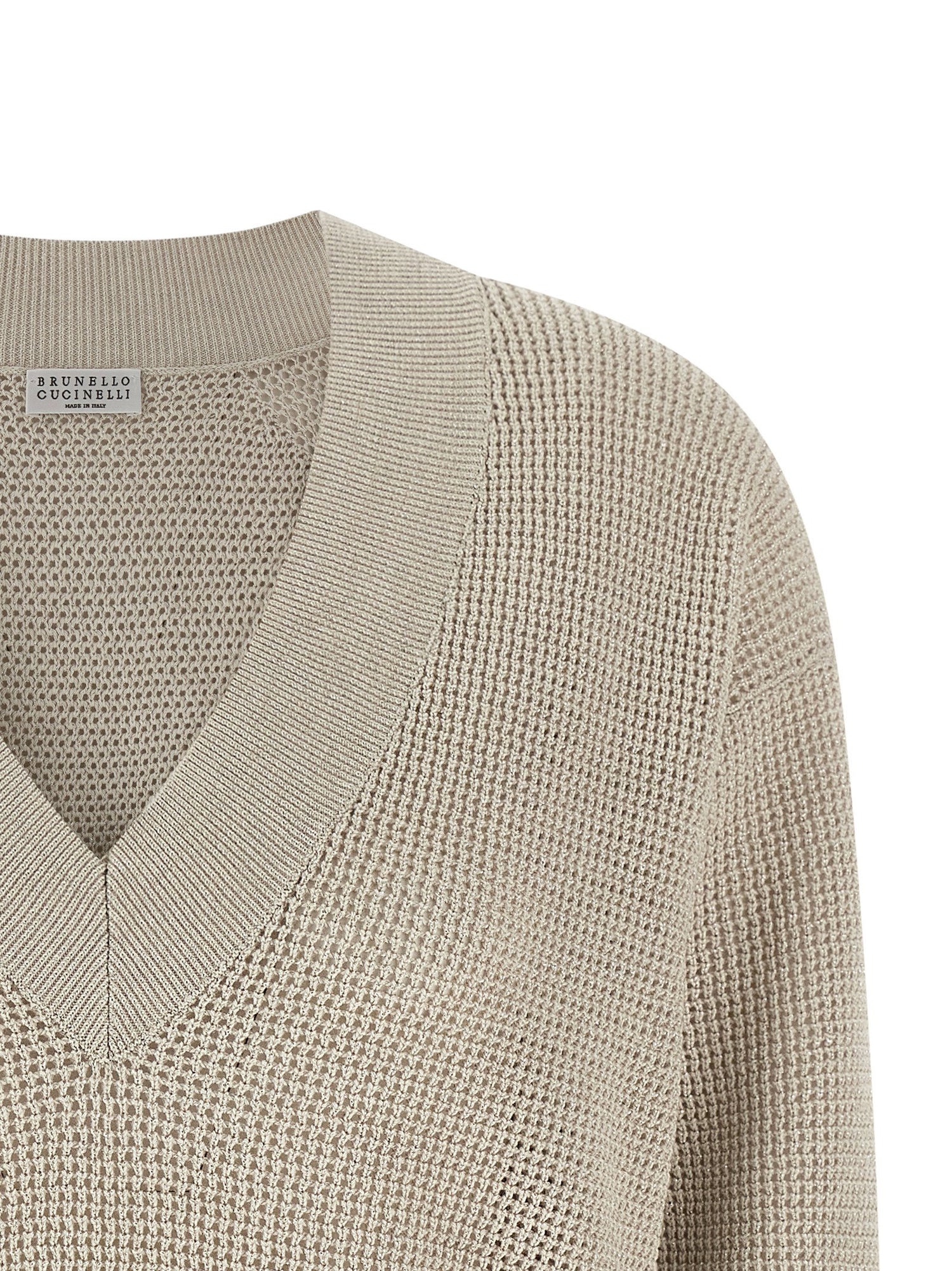 Brunello Cucinelli Openwork Sweater Beige
